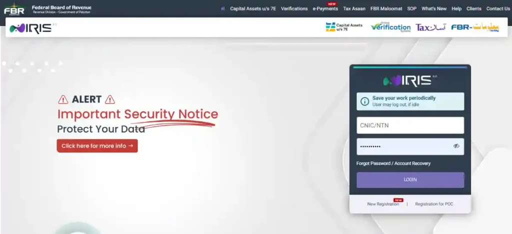 How to Login to IRIS FBR Portal Step-by-Step Guide